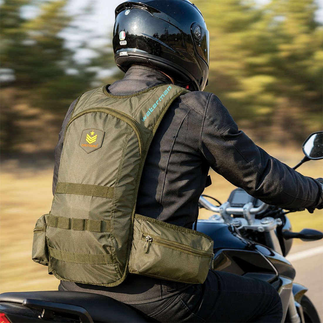 Motard Waterman H20 Hydration Tactical Backpack Olive Green with 3L Hydration Bladder - Image 8