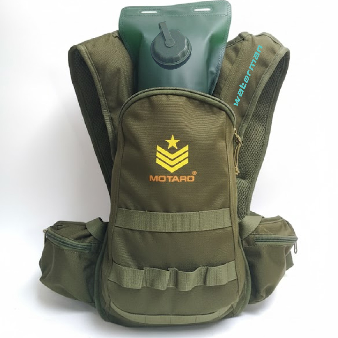 Motard Waterman H20 Hydration Tactical Backpack Olive Green with 3L Hydration Bladder - Image 5