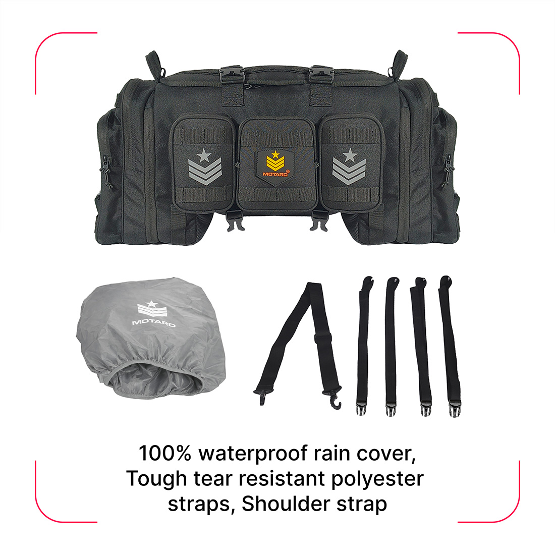 MOTARD Blackcat 6Days Motor Bike 48+12 Liters | 100% Waterproof Motorcycle Tail Bag | Universal for All Motorcycles - Image 7