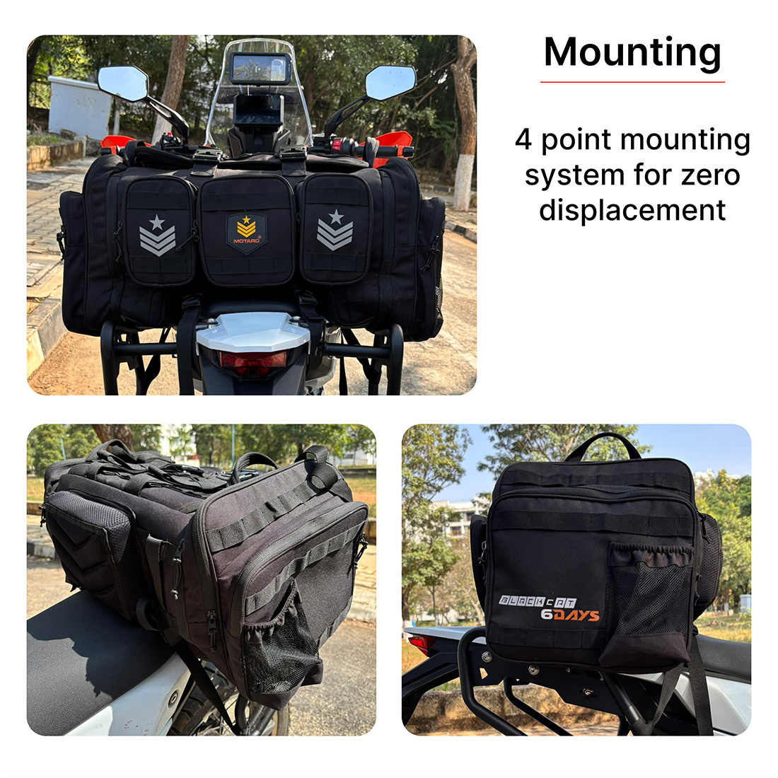MOTARD Blackcat 6Days Motor Bike 48+12 Liters | 100% Waterproof Motorcycle Tail Bag | Universal for All Motorcycles - Image 8