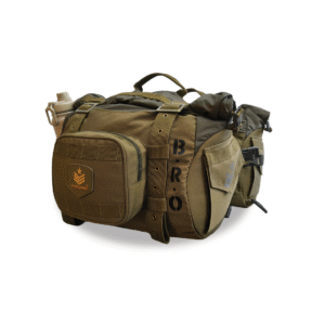 MOTARD B.R.O Motorcycle Saddle Bag 60L (30L+30L) | Waterproof Roll-Top Touring Saddle Bags | Military Style Heavy Duty Luggage for Retro, Cruiser & Adventure Bikes