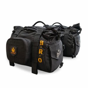 Alternative view of MOTARD B.R.O Motorcycle Saddle Bag 60L (30L+30L) | Waterproof Roll-Top Touring Saddle Bags | Military Style Heavy Duty Luggage for Retro, Cruiser & Adventure Bikes Black