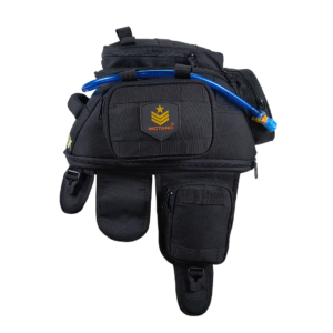 MOTARD® Tank™ with 2 L Water Bladder Motorcycle Magnetic Tank Bag 26L Expandable to 30L | Tactical Tank Bag with 8 Magnetic Claws, Waterproof Rain Cover, Tail Bag & Backpack for All Motorcycles BLK