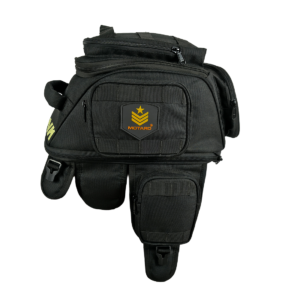 MOTARD® Tank™ Motorcycle Magnetic Tank Bag 26L Expandable to 30L | Tactical Tank Bag with 8 Magnetic Claws, Waterproof Rain Cover, Tail Bag & Backpack for All Motorcycles BLK