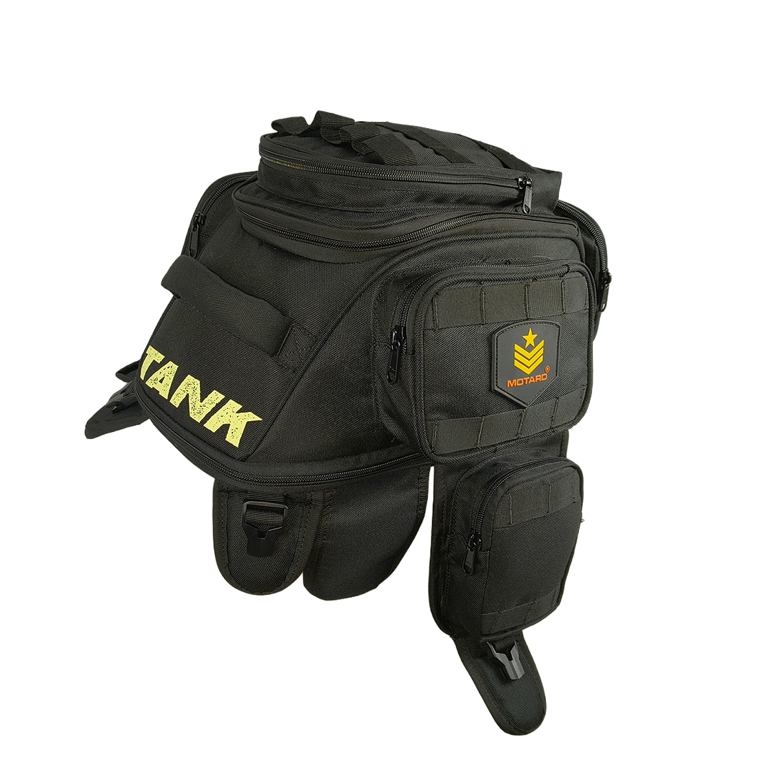 MOTARD® Tank™ Motorcycle Magnetic Tank Bag 26L Expandable to 30L | Tactical Tank Bag with 8 Magnetic Claws, Waterproof Rain Cover, Tail Bag & Backpack for All Motorcycles BLK - Image 2