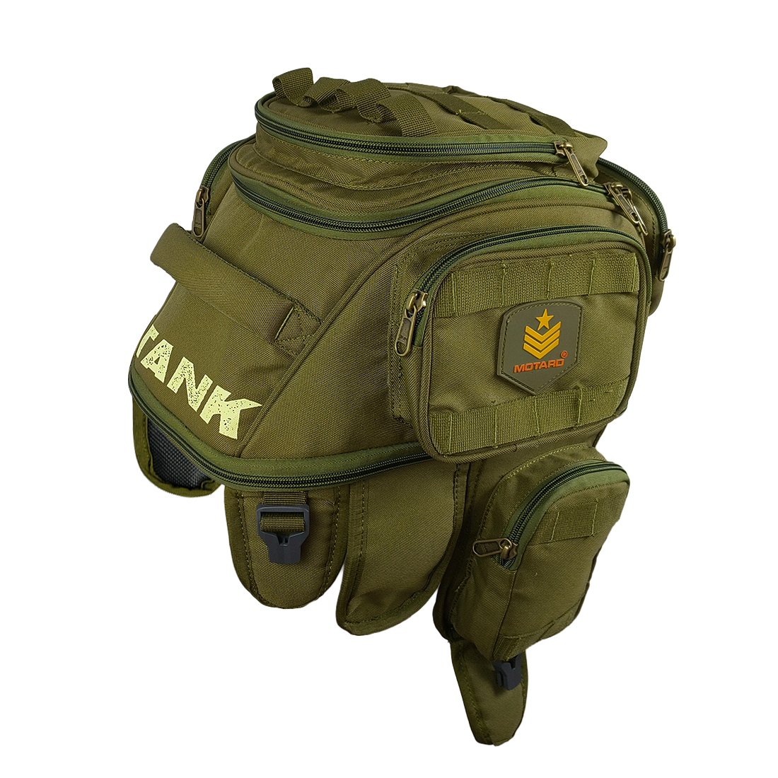 MOTARD® Tank™ Motorcycle Magnetic Tank Bag 26L Expandable to 30L | Tactical Tank Bag with 8 Magnetic Claws, Waterproof Rain Cover, Tail Bag & Backpack for All Motorcycles OG - Image 2